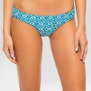 Tori Praver Moroccan Tile Blue Cheeky Seamless Bikini Bottom Swimwear XS